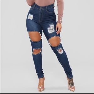 High waist dark denim jeans. Size 5 $20